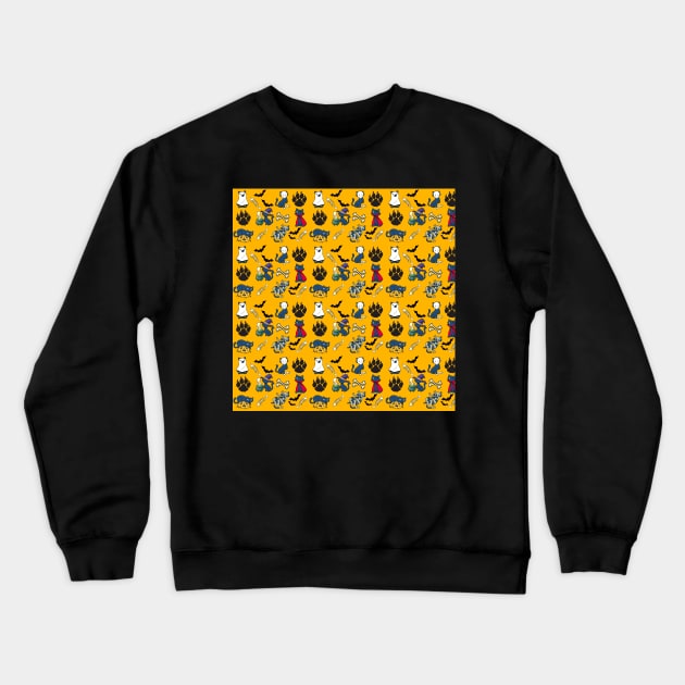 Cute Cat Halloween collage Crewneck Sweatshirt by Asiadesign